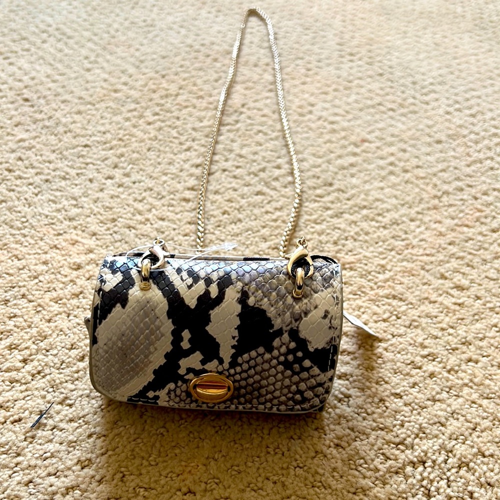 Adorable ZARA snakeskin mini purse! Brand new!